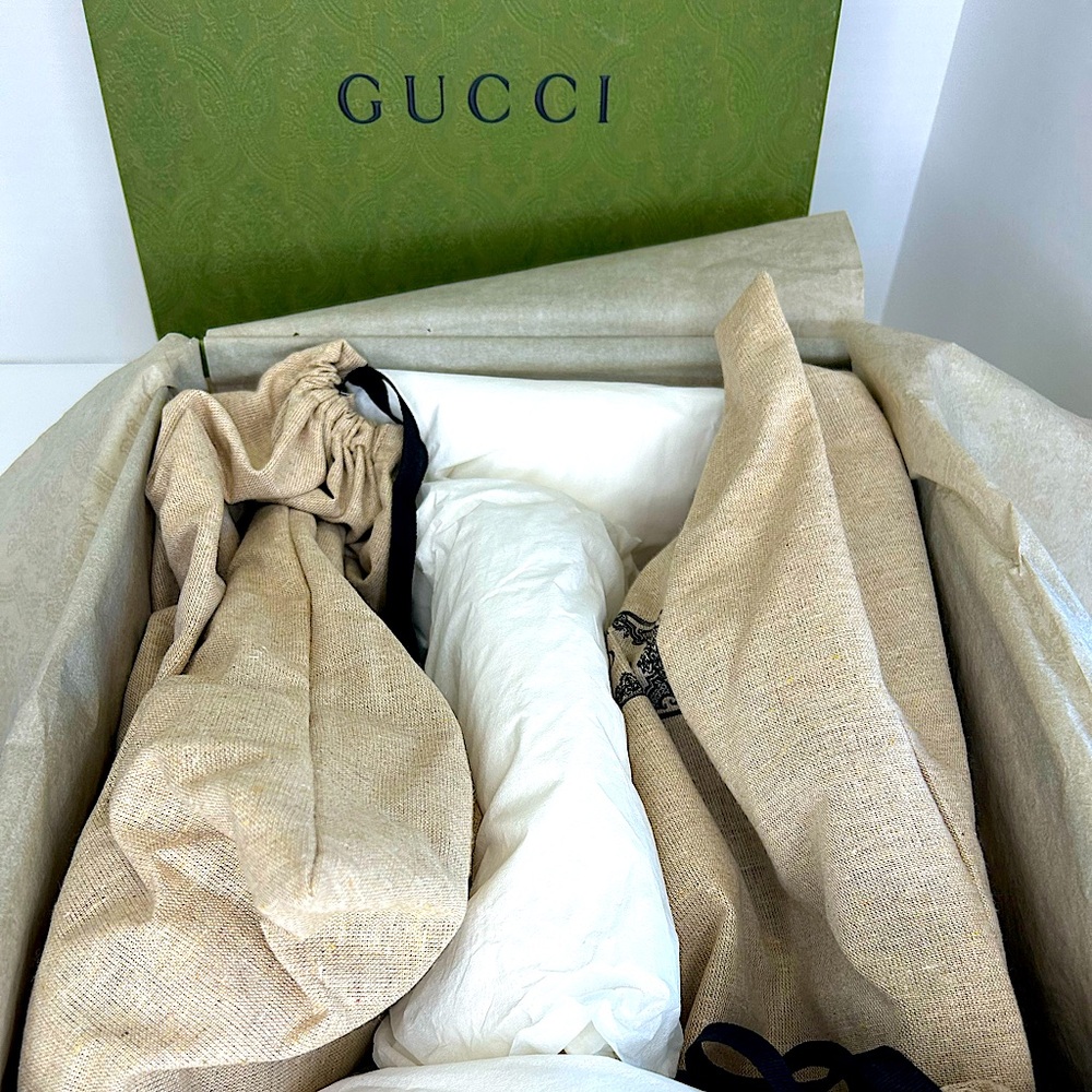 Gucci Black Slides with Red and Green Signature Stripe - Picture 10 of 16